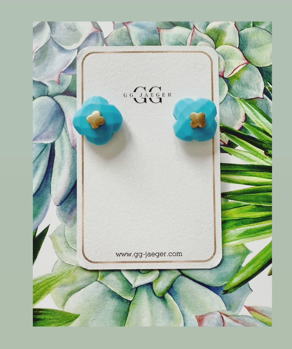 Flower Earrings Turquoise