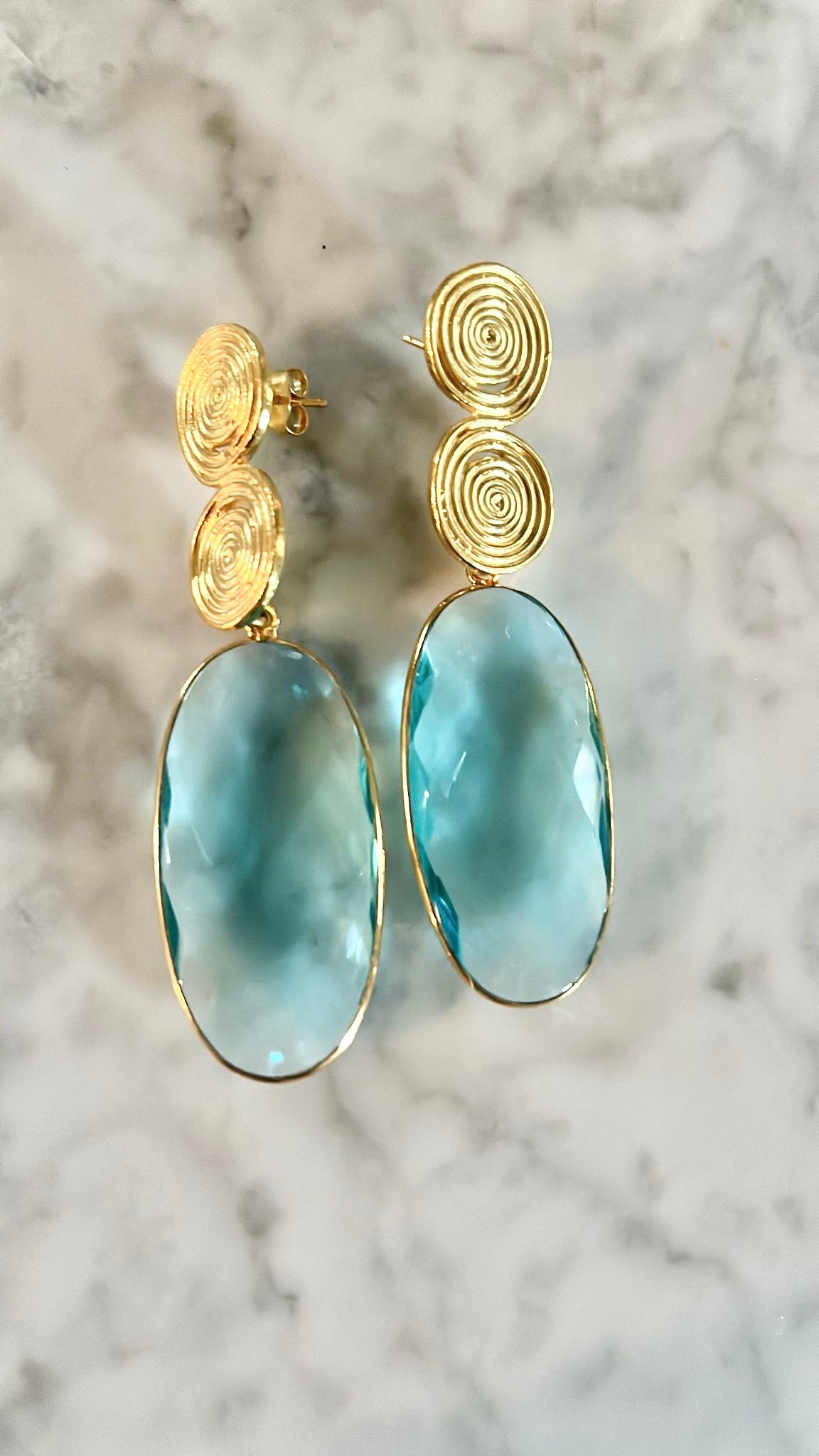 Linea Cova Earrings Blue Topaz